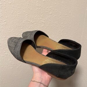 TOMS Grey/Black Jutti D'Orsay Flats